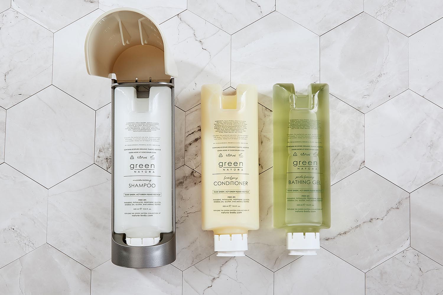 Green Natüra Moisturizing Shampoo Dispenser Mount (10.8 fl. oz.) (NGRN –  Natüra Body Cosmetics